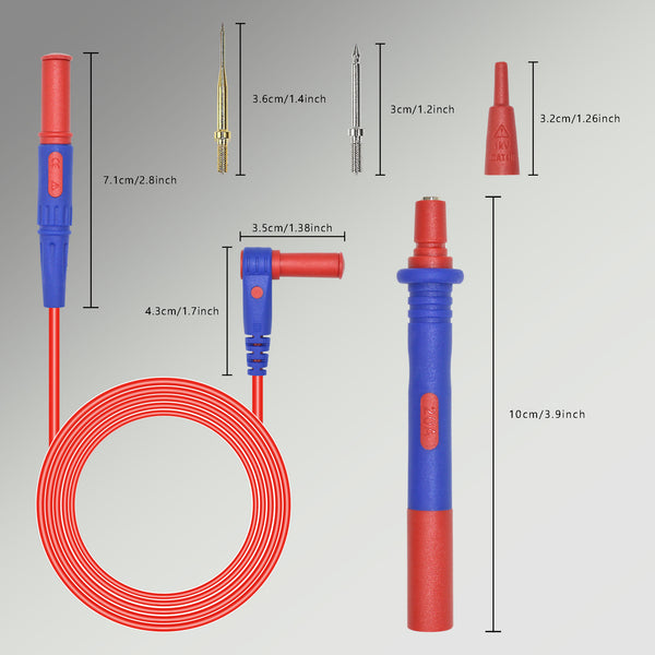 ZIBOO KIT-17 Multimeter Test Leads Kit, Professional and Super Soft Silicone Test Leads Digital Multimeter Leads with Ultra-Sharp Replaceable Multimeter Probes Tips Set of 10