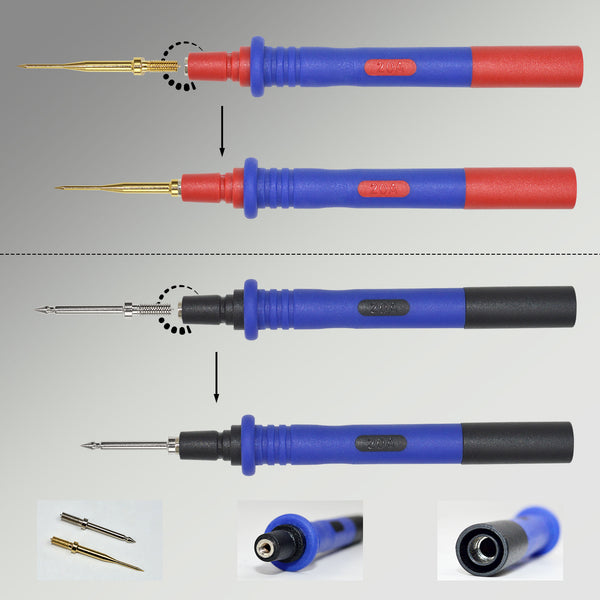ZIBOO KIT-17 Multimeter Test Leads Kit, Professional and Super Soft Silicone Test Leads Digital Multimeter Leads with Ultra-Sharp Replaceable Multimeter Probes Tips Set of 10