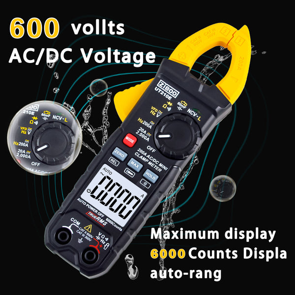 ZIBOO UT210E Clamp Meter Digital Multimeter Handheld RMS AC/DC Mini Resistanc