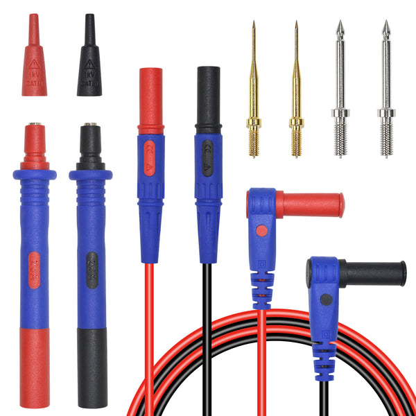 ZIBOO KIT-17 Multimeter Test Leads Kit, Professional and Super Soft Silicone Test Leads Digital Multimeter Leads with Ultra-Sharp Replaceable Multimeter Probes Tips Set of 10
