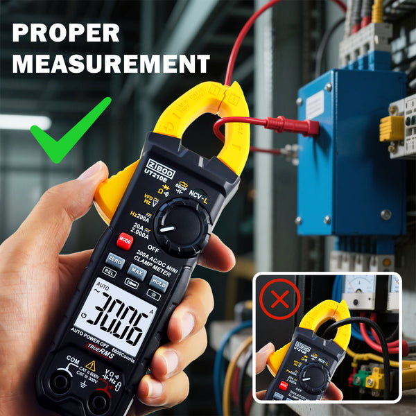 ZIBOO UT210E Clamp Meter Digital Multimeter Handheld RMS AC/DC Mini Resistanc