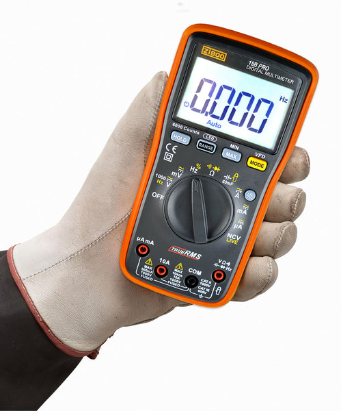 ZIBOO 15B PRO True RMS Digital Multimeter ,for Electrical Applications, Measures AC/DC Voltage and Current Measurements up to 1000V and 10A, Along with Resistance, Continuity, Diode, and Capacitance Capabilities ,use for FLUKE