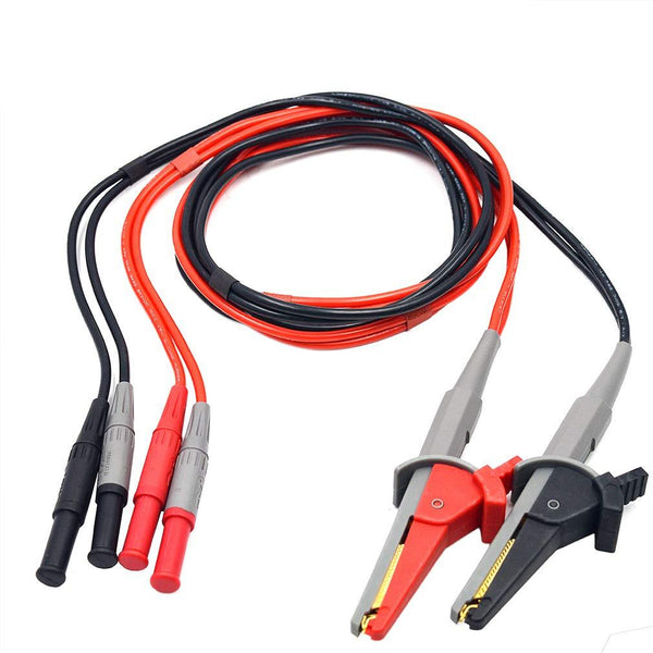 ZIBOO LC02 LCR-Messgerät-Messleitungen, Anschlussklemmen, Kelvin-Clip-Drähte, 4 Vierdraht-Messleitungen, Anschlussklemmen, Kelvin-Clip-Krokodilklemme mit 4-mm-Bananenstecker, Verwendung für LCR-Kapazitätsmessgeräte, Kelvin-Kabelsatz (Clips)