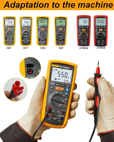 ZIBOO TP165X PRO Upgraded Version Remote Control Probe with Test Button , with Switch,Use for Megohmmeter Insulation Resistance Tester,Replacement for Fluke 1503 1507 1587 1577