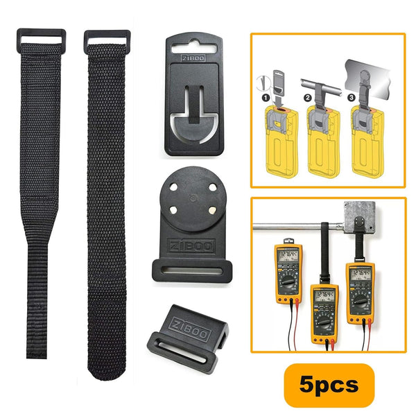 ZIBOO ZB-TPAK Multimeter-Aufhängeset für Fluke-Messgeräte, 2 Riemen, 2 Clips und magnetischer Aufhänger