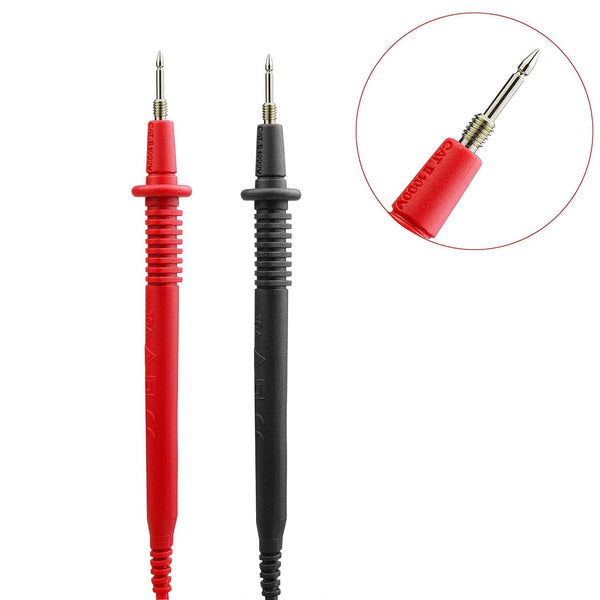 ZIBOO KIT-14 Ersatz-Messleitungssatz, rechtwinklig, mit Krokodilklemmen mit Gewinde, 4-mm-Bananen-Messleitungssondenklemme, geeignet für die meisten digitalen Multimeter, Stromzangen und Messprodukte