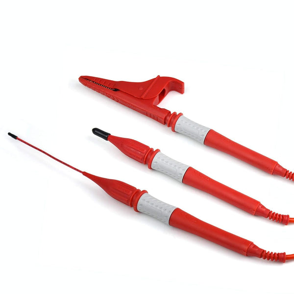 ZIBOO TL-1500B Silicone Test Lead Set for High Energy Environments,with Piercing Needle Non-Destructive Test Probe and Large Opening Alligator Clip,Replacement Test Lead Set for The MegaohmMeter