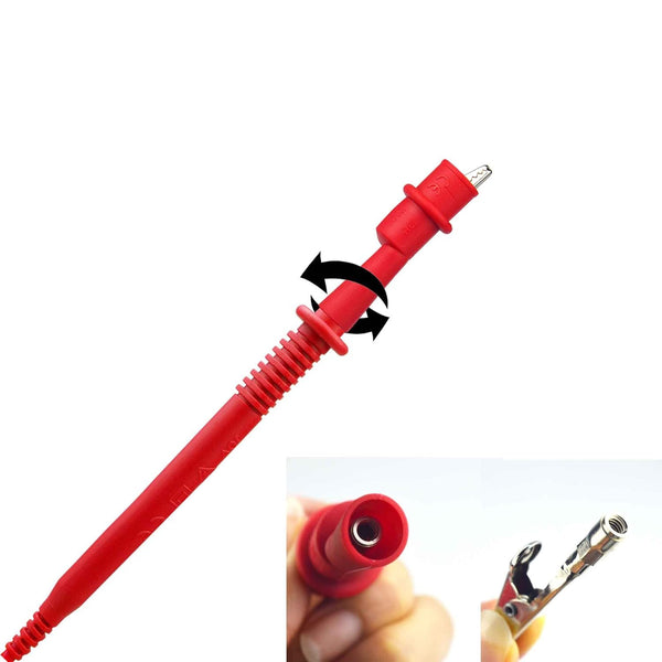 ZIBOO KIT-14 Ersatz-Messleitungssatz, rechtwinklig, mit Krokodilklemmen mit Gewinde, 4-mm-Bananen-Messleitungssondenklemme, geeignet für die meisten digitalen Multimeter, Stromzangen und Messprodukte