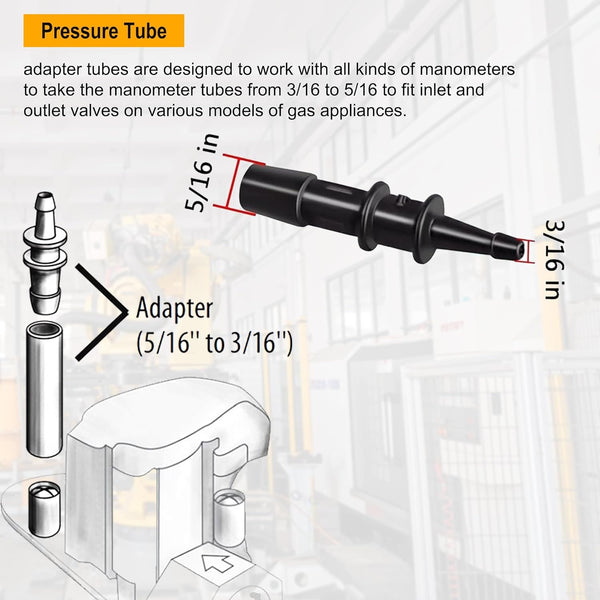 ZIBOO RMA316 Manometer Tube Adapter, 3/16" to 5/16