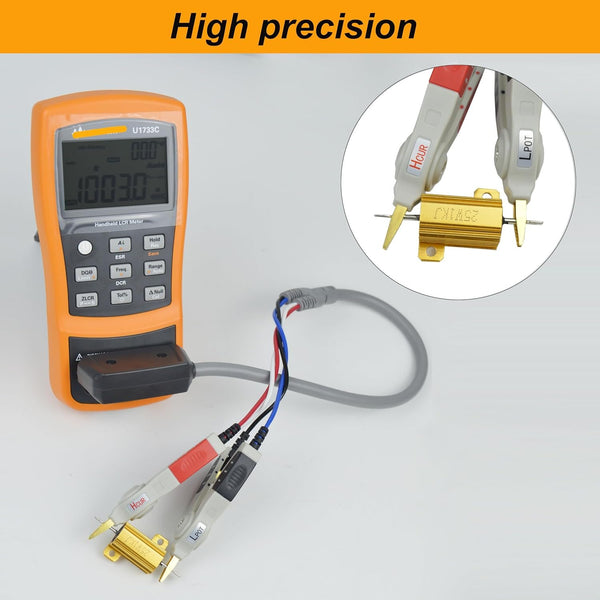 ZIBOO ZB-L100K Handheld-LCR-Testclip, universelle digitale Brücken-Kelvin-Testlinie, SMD-Chip, Verwendung für DE-5000 LCR-Messgerät