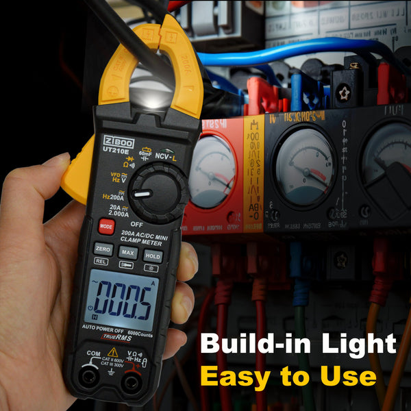 ZIBOO UT210E Clamp Meter Digital Multimeter Handheld RMS AC/DC Mini Resistanc