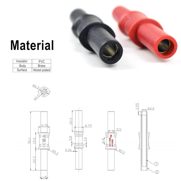 ZIBOO P13 Compliant Test Lead Coupler, Test Lead Extender (ZB-P13(Female)1 Set)