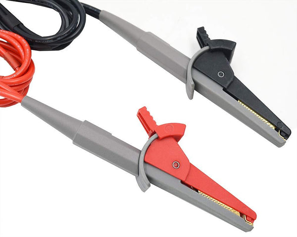 ZIBOO LC02 LCR-Messgerät-Messleitungen, Anschlussklemmen, Kelvin-Clip-Drähte, 4 Vierdraht-Messleitungen, Anschlussklemmen, Kelvin-Clip-Krokodilklemme mit 4-mm-Bananenstecker, Verwendung für LCR-Kapazitätsmessgeräte, Kelvin-Kabelsatz (Clips)