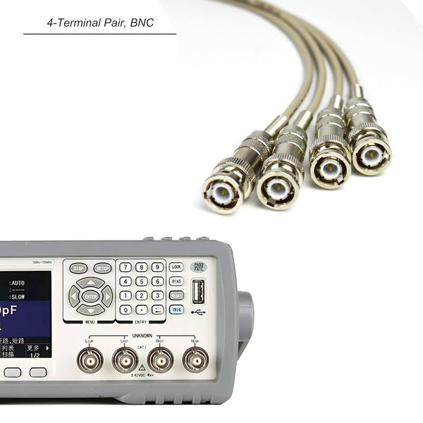 ZIBOO LCR-03 LCR-Meter-Messleitungen, BNC-Stecker, 4-adrig, Kelvin für Keithley, Tektronix, HP, Agilent, Anritsu, Ericsson LCR-Meter, Tischtester, Kapazitätsmessgerät, Tischinduktivitätsmessgerät