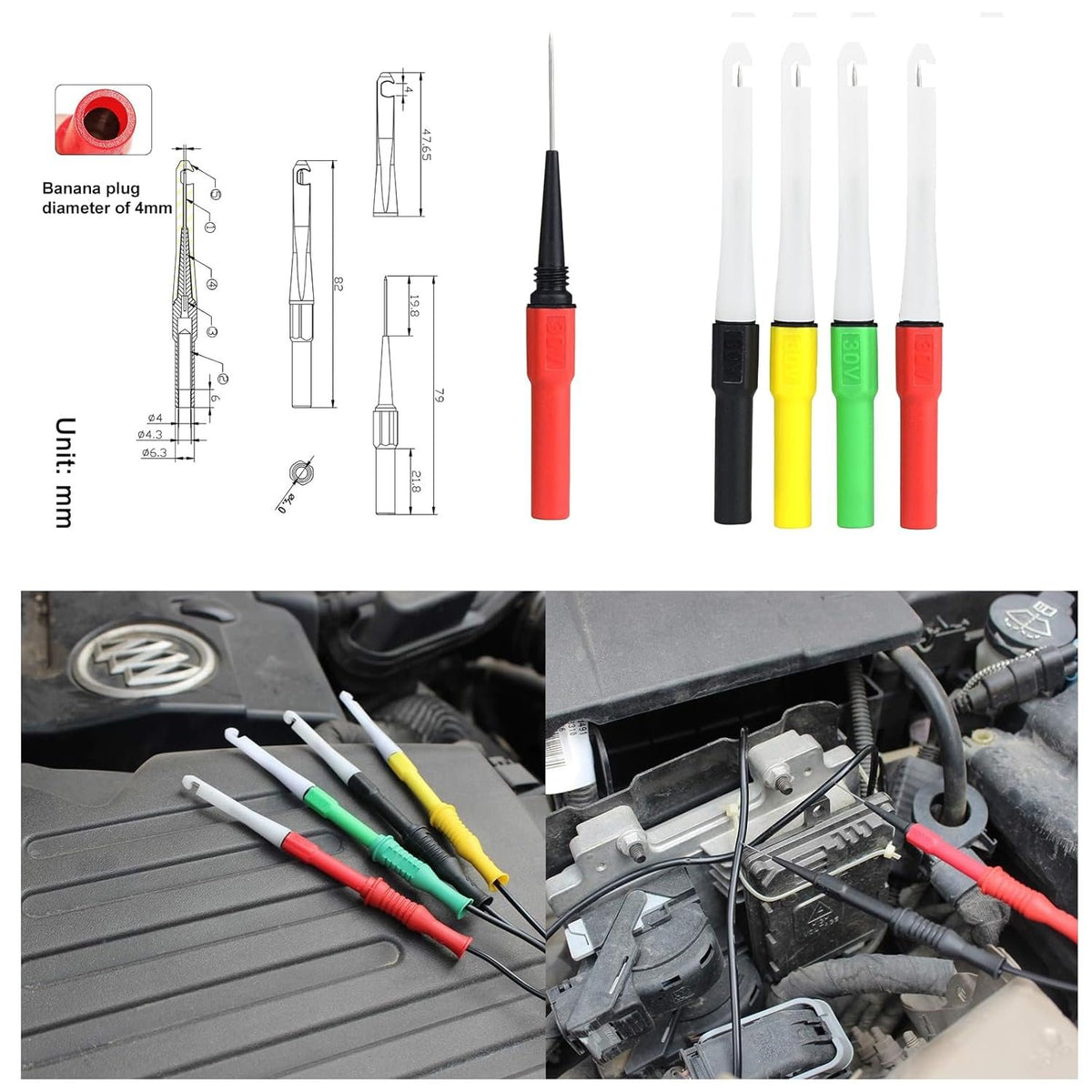 ES 616 Spoon Probe Backprober – Curved Tip For Weather Pack & Deutsch Connectors – 4mm Banana Jack ES 616 Spoon Probe Backprober – Curved Tip For Weather Pack & Deutsch Connectors – 4mm Banana Jack