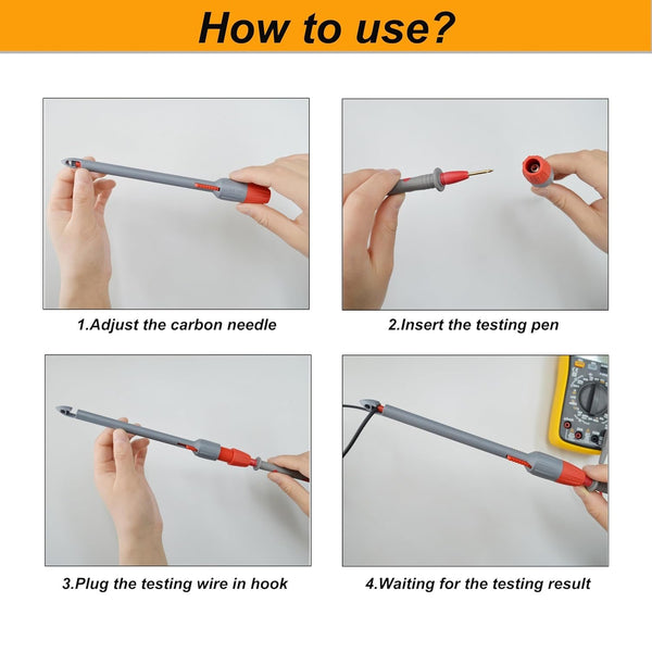 ZIBOO TP82-L Insulation Piercing Clip Set 2 mm Probes Connections,Wire Piercing Use for Fluke TL71 TL75 TL175