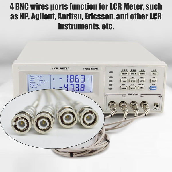 ZIBOO LCR-03 LCR-Meter-Messleitungen, BNC-Stecker, 4-adrig, Kelvin für Keithley, Tektronix, HP, Agilent, Anritsu, Ericsson LCR-Meter, Tischtester, Kapazitätsmessgerät, Tischinduktivitätsmessgerät