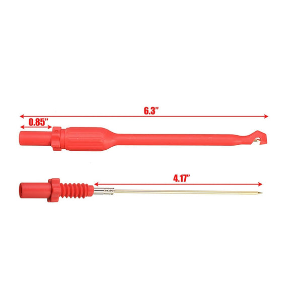 ZIBOO ZB-T12S Automotive Wire Piercing Probe Wire Piercing Clip Puncture WireBack Probe Pins Rot Schwarz 160 * 16mm, Verwendung für 4mm Banana Extended Test Cable