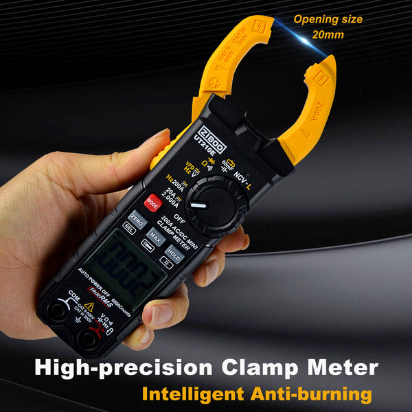 ZIBOO UT210E Clamp Meter Digital Multimeter Handheld RMS AC/DC Mini Resistanc