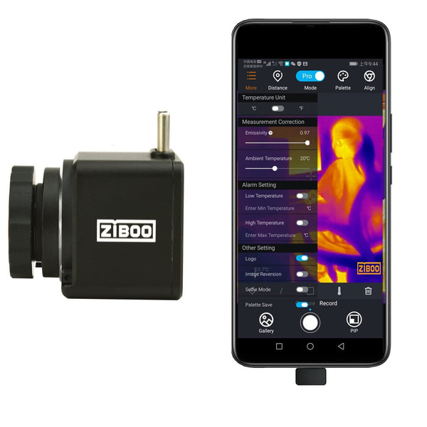 ZIBOO Wärmebildkamera für Mobiltelefone, Infrarot, variabler Fokus, 256 x 192, perfekter Ersatz für T2-Wärmebildkamera