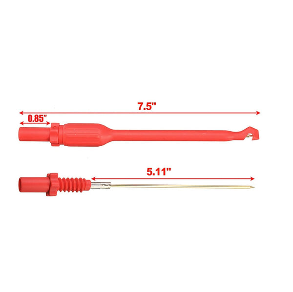 ZIBOO ZB-T12 Automotive Wire Piercing Probe Wire Piercing Clip Puncture WireBack Probe Pins Rot Schwarz 190 * 16mm, Verwendung für 4mm Banana Extended Test Cable …
