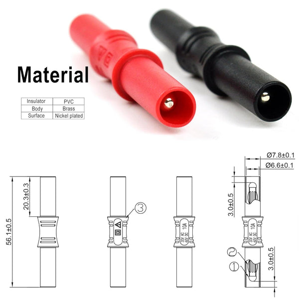 ZIBOO P13 Compliant Test Lead Coupler, Test Lead Extender (ZB-P13(Male)1 Set)