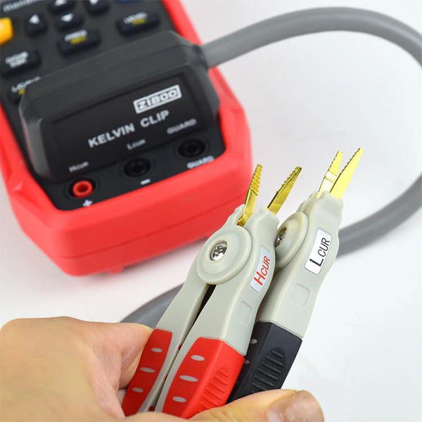 ZIBOO ZB-L100K Handheld-LCR-Testclip, universelle digitale Brücken-Kelvin-Testlinie, SMD-Chip, Verwendung für DE-5000 LCR-Messgerät