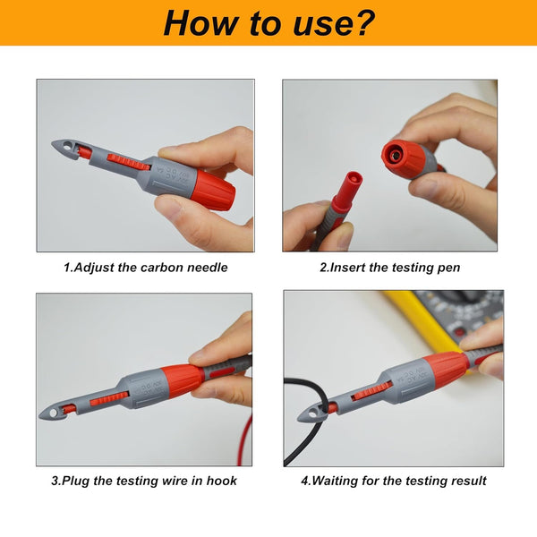 ZIBOO TP81 Insulation Piercing Clip Set, Banana Plug Connections,Wire Piercing, Multimeter Voltmeter Testing,Use for Fluke TL221 TL222 TL224