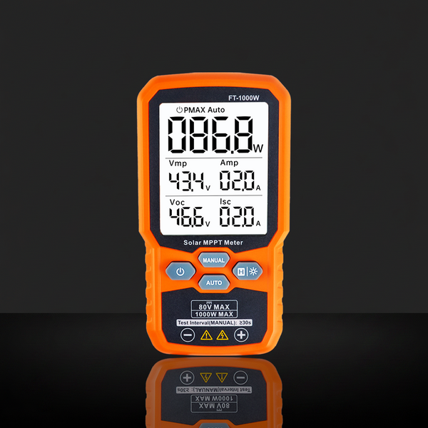 ZIBOO Solar Panel Tester MPPT Meter - 1000W Max Power, 80V/35A PV Module Tester for Voc/Isc, Open Circuit Voltage & Short Circuit Current, with Backlight & Data Hold  FT-1000W