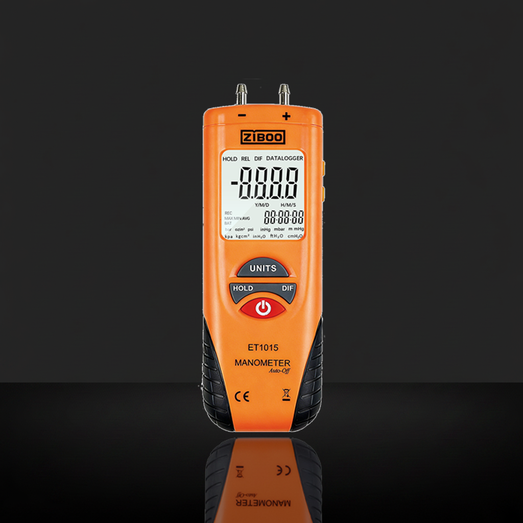 ZIBOO ET1015 Digital Manometer, Dual Port ±100 PSI HVAC Gas Pressure ...