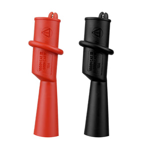 ZIBOO AC175 Threaded Slide-On Alligator Clip Set with Flexible Boots, Compatible with Fluke TL71, TL75, TL175 and TP175 Test Leads