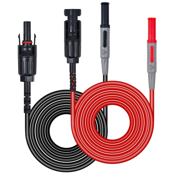 ZIBOO PVLEAD1 Solar MC4 auf 4 mm Messleitungssatz, Solar-Testkabel 1000 V/20 A für Photovoltaik-Solarpanelsysteme, kompatibel mit Fluke 87VMAX-PVLEAD1, SMFT-1000