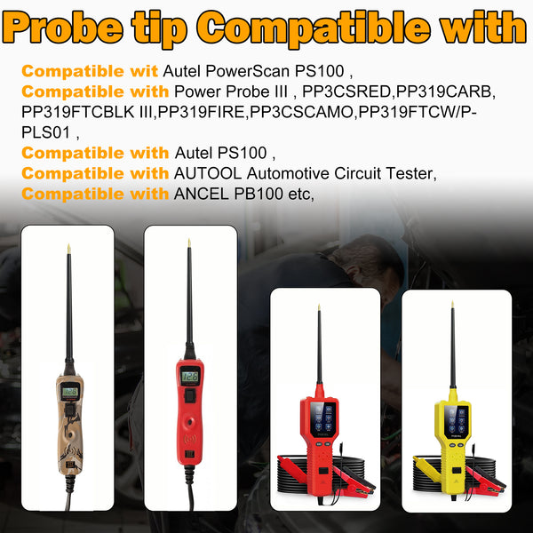 ZIBOO PPTK0043 Sondenspitze TEK 6 Zoll, kompatibel mit Autel Power Probe Circuit Tester Power Circuit Probe