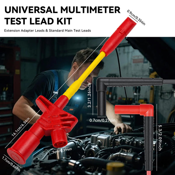 ZIBOO DTL224+ZB-L10 Silicone Test Leads Kits, Double Insulated Multimeter Test Lead Extension Kit