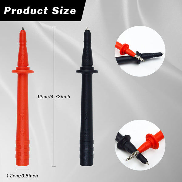 ZIBOO TP74 Prüfspitzen-Set mit Laternenspitze, mit isolierter Mantel-Laternenkopfsonde, passend für alle 4-mm-Bananenstecker-Prüfleitungsverlängerungen, für die meisten Digitalmultimeter, Stromzangen und Messprodukte