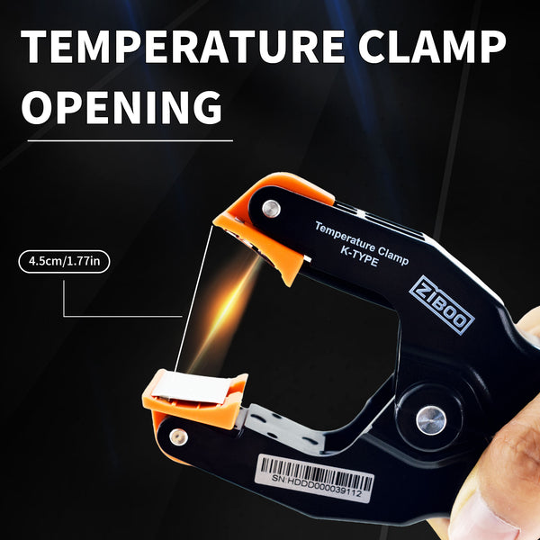 ZIBOO 69140 K-Typ-Thermometer, Rohrtemperaturklemme für HVAC, misst -40 bis +392 Grad Fahrenheit