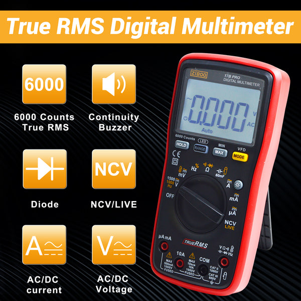 ZIBOO 17B PRO True RMS Digital Multimeter