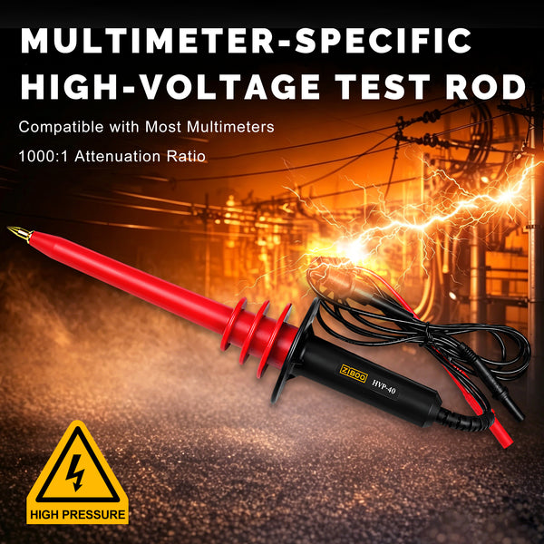 ZIBOO HVP-40 High Voltage Probe, DC 40kV / AC 28kV Multimeter Test Lead