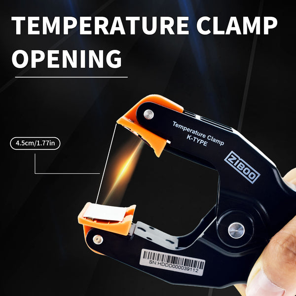 ZIBOO ATTPC3 Pipe Clamp K-Type Thermocouple Adapter, use for UEI clamp Meter,HVAC Temperature Probe for Clamp Meters, Surface Thermometer for Boiler and AC Line Temperature Readings