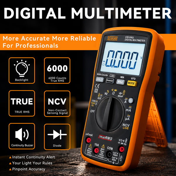 ZIBOO 17B PRO True RMS Digital Multimeter