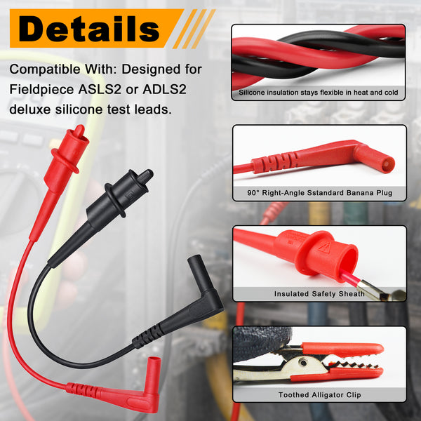 ZIBOO ASA2 Short Alligator Lead Extensions