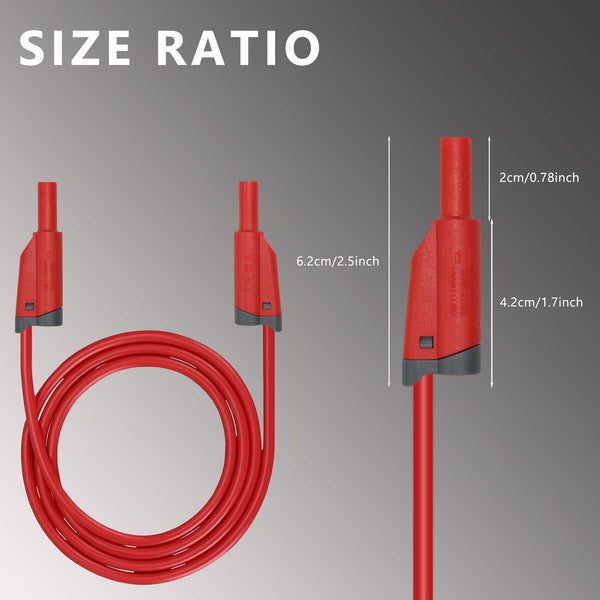 ZIBOO ZB-X13 Stackable Banana to Banana Plug Test Leads,Test Cable Wire for Multimeter,Circuit Testing,4mm Banana Male Plugs Fully Insulated Stackable Shrouded
