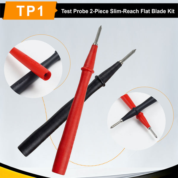 ZIBOO TP1 Slim-Reach Flachklingen-Prüfspitzen mit Edelstahlspitze, 1000 V Spannung, 10 A Stromverwendung für T5-1000, T5-600