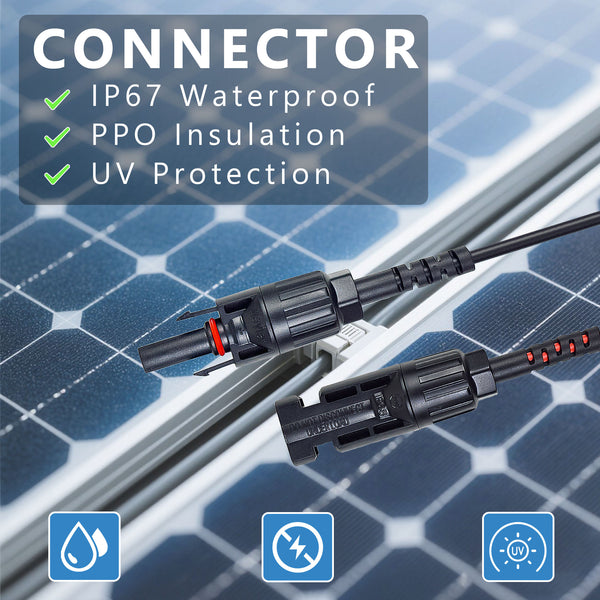 ZIBOO PVLEAD1 Solar MC4 auf 4 mm Messleitungssatz, Solar-Testkabel 1000 V/20 A für Photovoltaik-Solarpanelsysteme, kompatibel mit Fluke 87VMAX-PVLEAD1, SMFT-1000