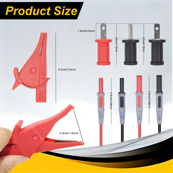 ZIBOO ET450 Accessory Kit-Universal Circuit Breaker Finder Adapter Set,  incluidng Lead Adapters,AC Outlet Plug to Banana Plug Attach to Alligator Clips, Outlet Tabs/Prongs,
