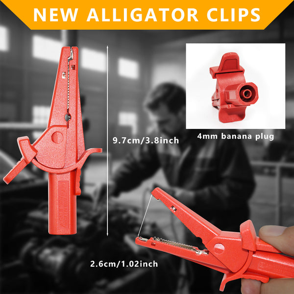 ZIBOO AC285 Alligator Clips , Safety Alligator Clip Compatible with Fluke Phase Rotation Indicator use with TL222 and TL224 Test Leads