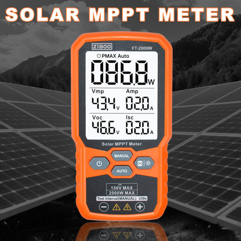ZIBOO Solar Panel MPPT Meter Photovoltaic Multimeter PV Module Power