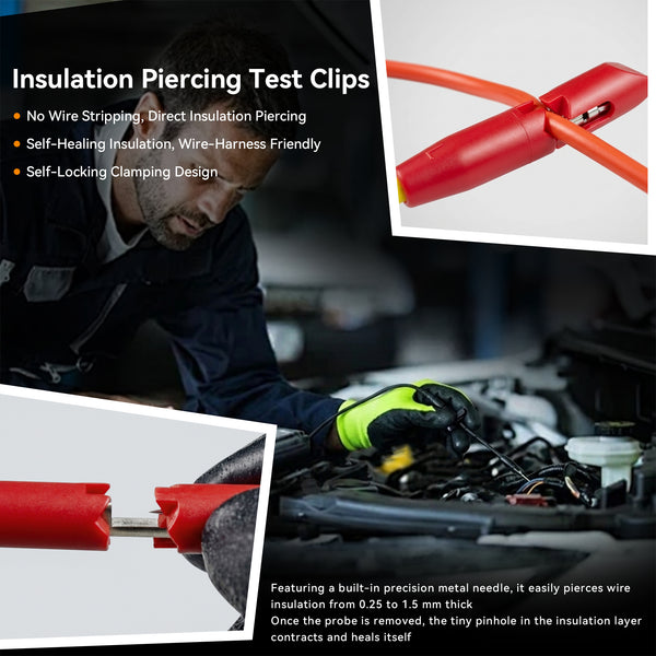 ZIBOO DTL224+ZB-L10 Silicone Test Leads Kits, Double Insulated Multimeter Test Lead Extension Kit