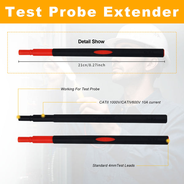 ZIBOO TP280 Prüfspitzenverlängerungen, kompatibel mit Fluke L210 Prüfspitzenleuchte und Verlängerungsset