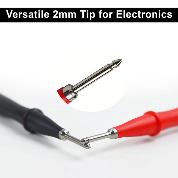 ZIBOO TP2 2-teiliges Prüfspitzenset mit schmaler Reichweite und Edelstahlspitze, 1000 V Spannung, 10 A Strom, 2 mm Spitzendurchmesser, Verwendung für T5-1000, T5-600